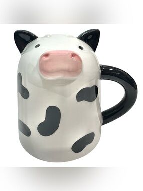 Vintage 2000s Whimsical Ceramic Farmhouse Cow Mug